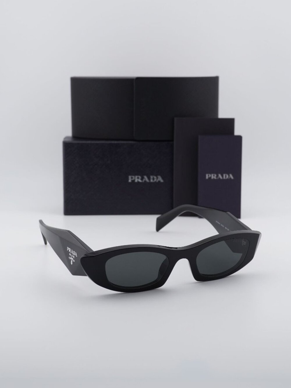 Prada PRB16S 16K08Z Rectangle Sunglasses – Black\Grey